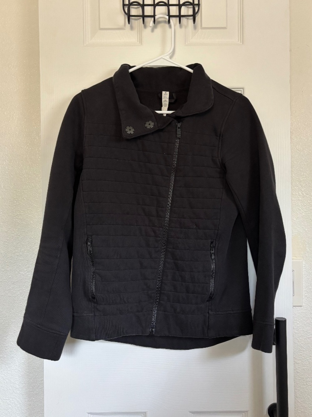Lululemon Black Jacket with Asymmetrical Zipper